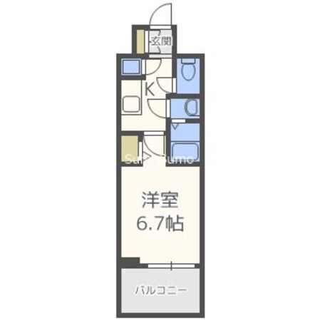 肥後橋駅 徒歩5分 5階の物件間取画像